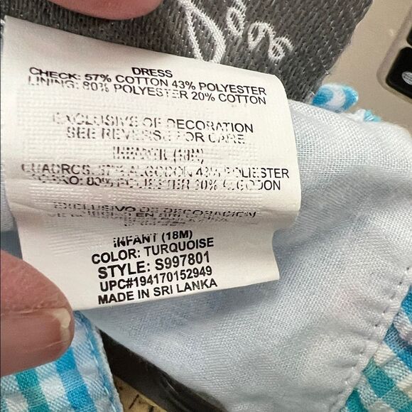 Emily Rose blue and white searsucker gingham cupcake appliqué Birthday dress - Picture 9 of 10